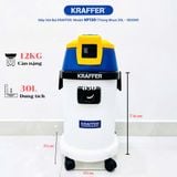  Máy hút bụi Kraffer KF130, thùng chứa 30L, công suất 1800W 