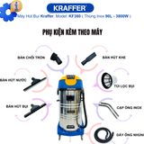  Máy hút bụi công nghiệp Kraffer KF380, công suất 3800W 