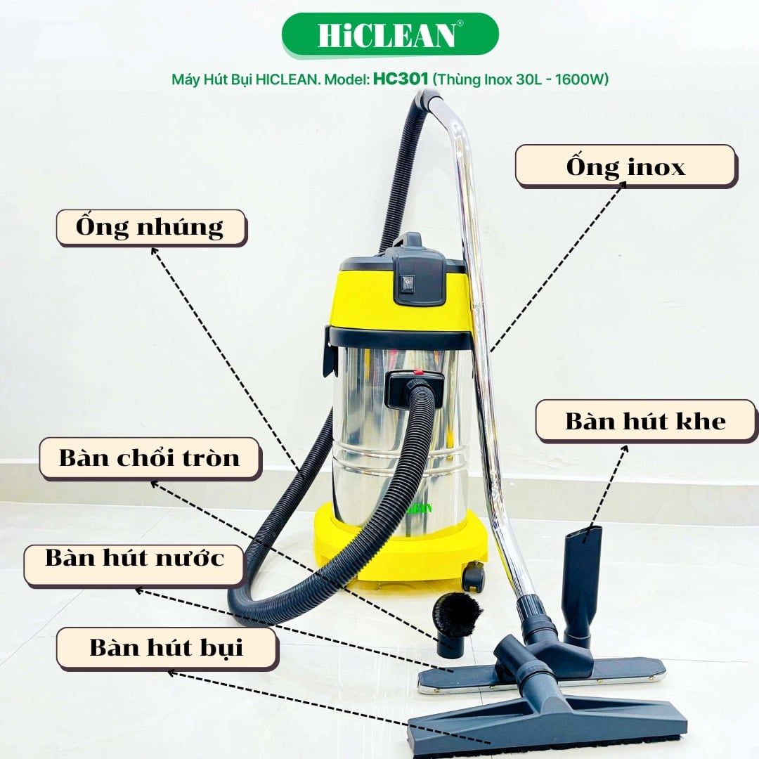  Máy hút bụi hút nước HiClean HC 301 