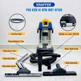  Máy hút bụi Kraffer KF130, thùng chứa 30L, công suất 1800W 