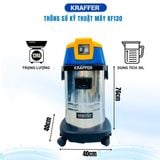  Máy hút bụi Kraffer KF130, thùng chứa 30L, công suất 1800W 