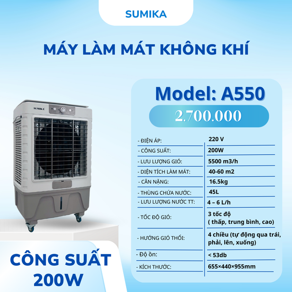  Máy làm mát không khí Sumika A550, công suất 200W 