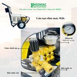  Máy phun rửa áp lực cao Promac M26, công suất 3800W, 180 bar 