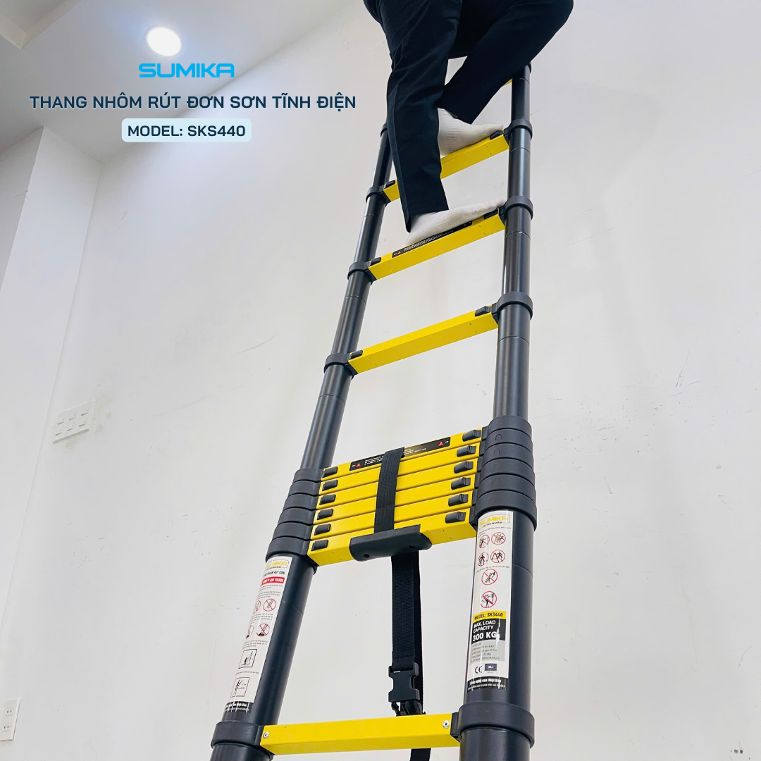  Thang nhôm rút đơn Sumika SKS440, sơn tĩnh điện, chiều cao 4.4m 