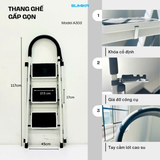  Thang ghế Thép carbon 3 bậc SUMIKA A303, chiều cao 68cm 
