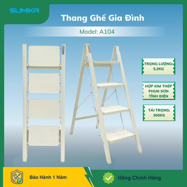  Thang nhôm ghế 4 bậc SUMIKA A104 