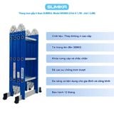  Thang inox gấp 4 đoạn Sumika SKS603, chữ A cao 1.7m 