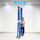  Thang inox gấp 4 đoạn Sumika SKS604, chữ A cao 2.35m 