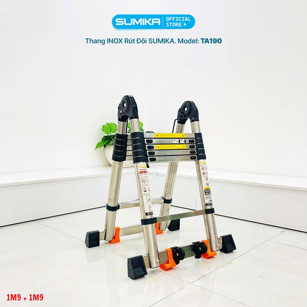  Thang Inox rút chữ A SUMIKA TA190, chiều cao 1.9M 