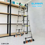 Thang Inox rút chữ A SUMIKA TA220, chiều cao 2.2M 