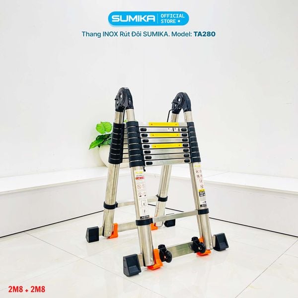  Thang Inox rút chữ A SUMIKA TA280, chiều cao 2.8M 