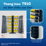  Thang rút inox SUMIKA T510, đai đen, chiều cao 5.1m 