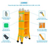  Thang nhôm gấp 4 đoạn JUMBO B204, chữ A cao 2.35m 