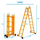  Thang nhôm gấp 4 đoạn JUMBO B304, chữ A cao 2.35m 