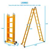  Thang nhôm gấp 4 đoạn JUMBO B305, chữ A cao 2.9m 
