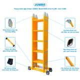  Thang nhôm gấp 4 đoạn JUMBO B305, chữ A cao 2.9m 