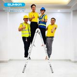  Thang nhôm gấp 4 đoạn SUMIKA SK603, chữ A cao 1.7m, chữ I cao 3.4m 