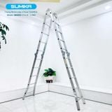  Thang nhôm gấp 4 đoạn SUMIKA SK605, chữ A cao 2.9m, chữ I cao 5.8m 