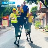  Thang nhôm gấp 4 đoạn Sumika SKM203 NEW, chữ A cao 1.73m, chữ I cao 3.58m 