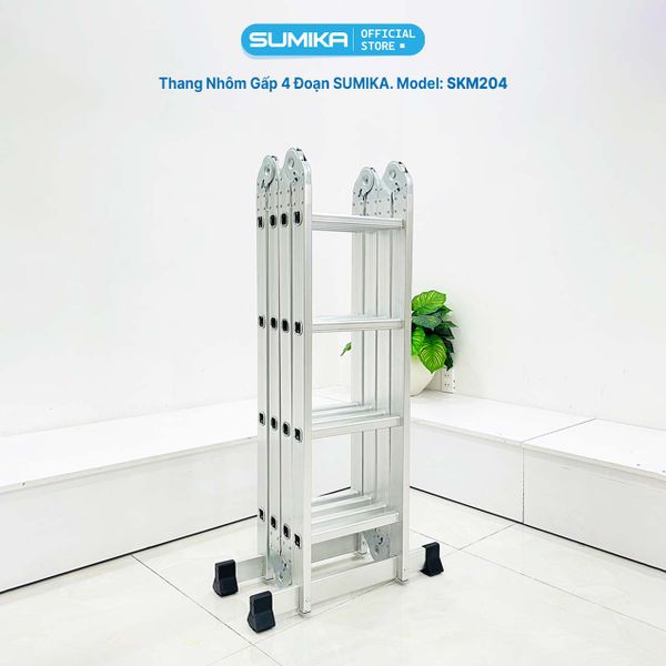  Thang nhôm gấp 4 đoạn Sumika SKM204, chữ A cao 2.35m 