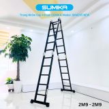  Thang nhôm gấp 4 đoạn SUMIKA SKM205 NEW, chữ A 2.9m, chữ I 5.8m 