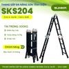 Thang nhôm gấp 4 đoạn SUMIKA SKS204, chữ A cao 2.35m