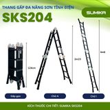  Thang nhôm gấp 4 đoạn SUMIKA SKS204, chữ A cao 2.35m 