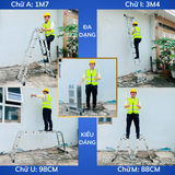  Thang nhôm gấp 4 đoạn Sumika SKM203, chữ A cao 1.7m 