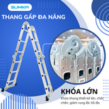  Thang nhôm gấp 4 đoạn Sumika SKM203, chữ A cao 1.7m 