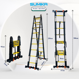  Thang nhôm rút đôi SUMIKA SKS500D, sơn tĩnh điện, chiều cao 2.5M 