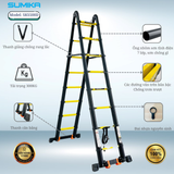  Thang nhôm rút đôi SUMIKA SKS500D, sơn tĩnh điện, chiều cao 2.5M 