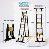  Thang nhôm rút đôi SUMIKA SKS560D, sơn tĩnh điện, chiều cao 2.8M 
