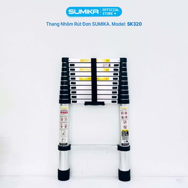  Thang nhôm rút đơn SUMIKA SK320, chiều cao 3.2m 
