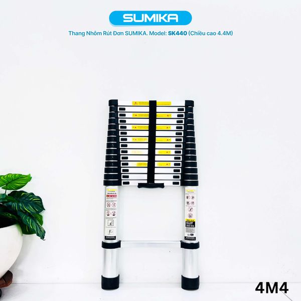  Thang nhôm rút đơn SUMIKA SK440, chiều cao 4.4m 