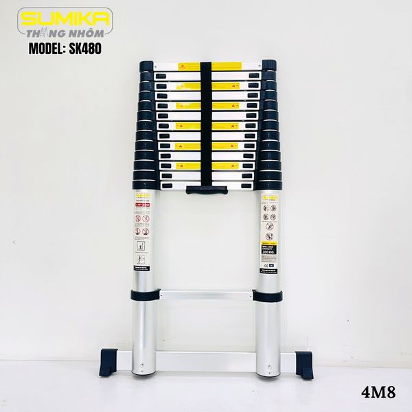  Thang nhôm rút đơn SUMIKA SK480, chiều cao 4.8m 