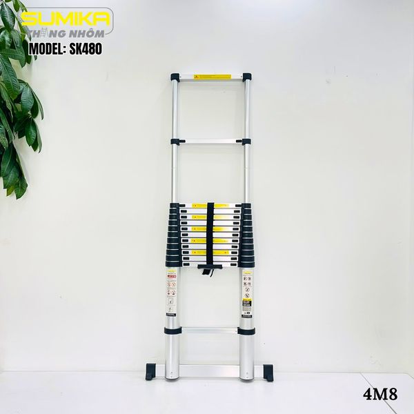 Thang nhôm rút đơn SUMIKA SK480, chiều cao 4.8m 