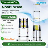  Thang nhôm rút đơn SUMIKA SK700, chiều cao 7m 