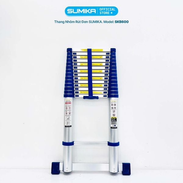  Thang nhôm rút đơn Sumika SKB600, đai xanh, chiều cao 6m 