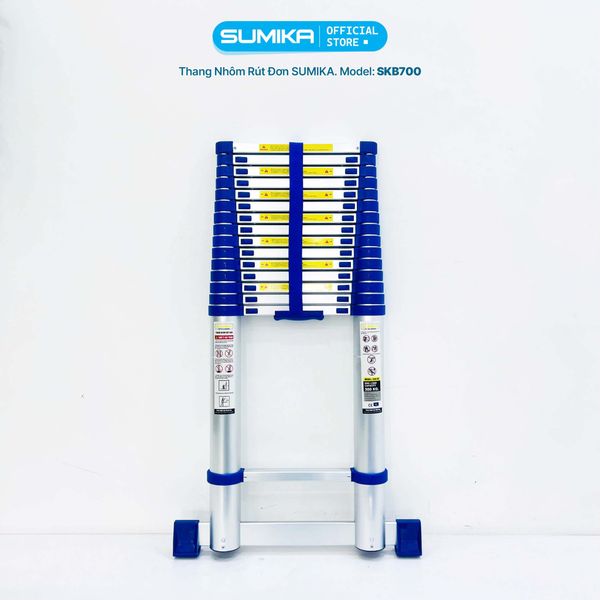 Thang nhôm rút đơn Sumika SKB700, đai xanh, chiều cao 7m 