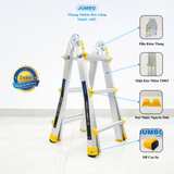  Thang nhôm rút lồng JUMBO A403, chữ A cao nhất 1.4m 