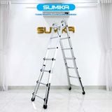  Thang nhôm rút lồng chữ A SUMIKA SKM404, chữ A cao 2m 