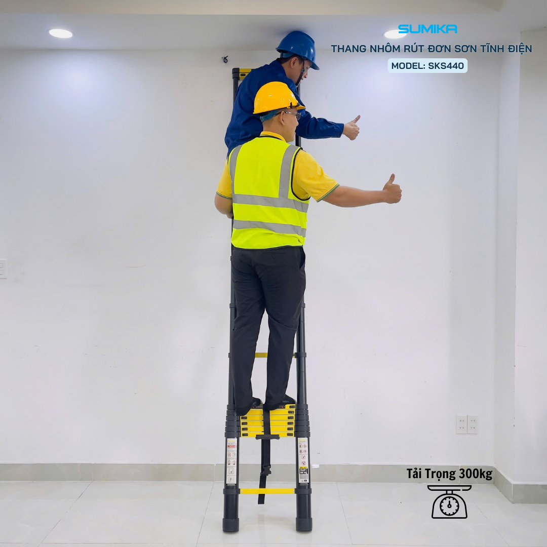  Thang nhôm rút đơn Sumika SKS440, sơn tĩnh điện, chiều cao 4.4m 