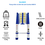  Thang nhôm rút Sumika SKB510, đai xanh, chiều cao 5.1m 