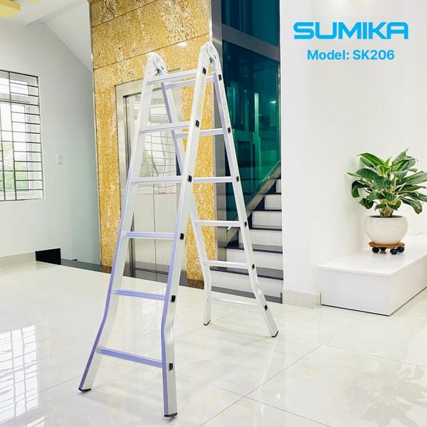  Thang nhôm gấp chữ A SUMIKA SK206, chữ A cao 1.6m 