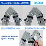 Thang nhôm rút lồng chữ A SUMIKA SKM404, chữ A cao 2m 