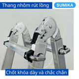  Thang nhôm chữ A rút lồng SUMIKA SKM405, chữ A cao nhất 2.5m 