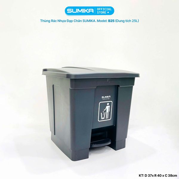  Thùng rác nhựa gia đình SUMIKA B25, dung tích 25L 