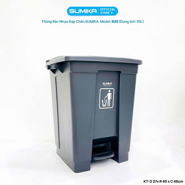  Thùng rác nhựa gia đình SUMIKA B35, dung tích 35L 
