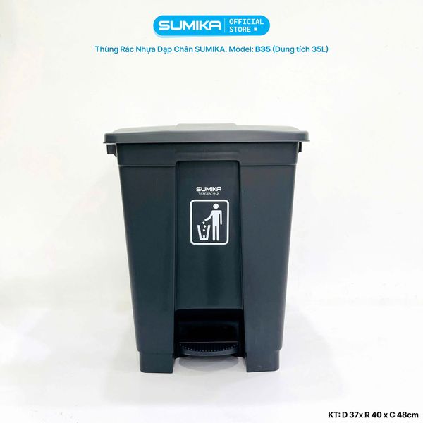  Thùng rác nhựa gia đình SUMIKA B35, dung tích 35L 