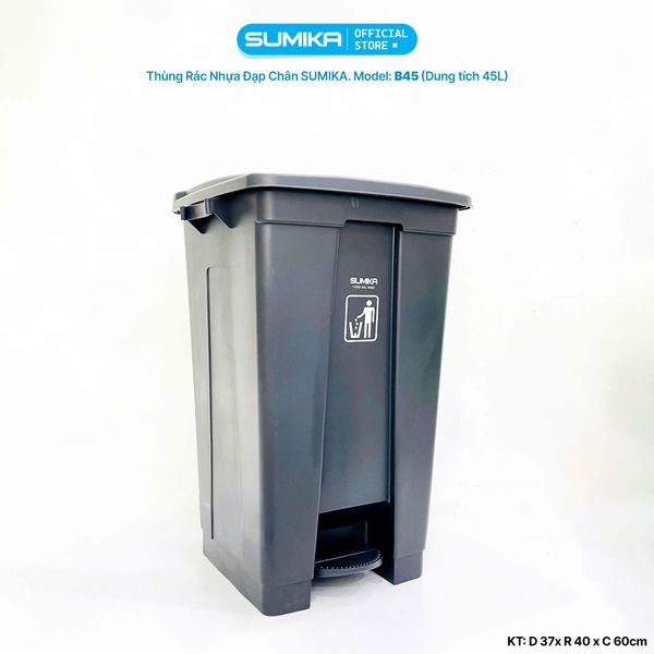  Thùng rác nhựa gia đình SUMIKA B45, dung tích 45L 